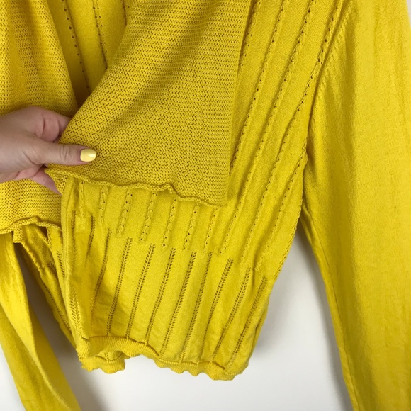 Anthro Guinevere Yellow Cardigan Large - Picture 2 of 8